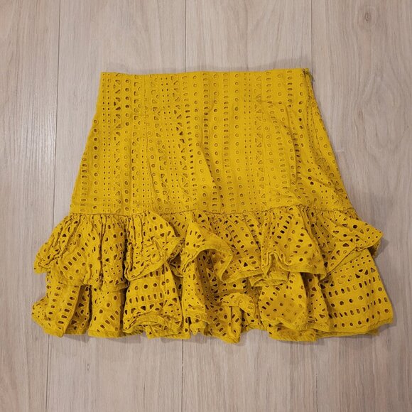 ZARA | Eyelet Ruffle Cotton Skirt | Sz. XS - Picture 4 of 9